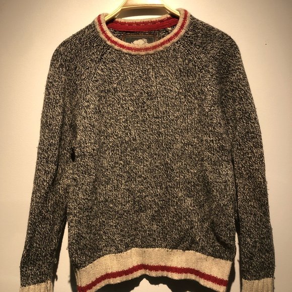 Original Roots Wool Sweater with Leather Elbows - Picture 1 of 4
